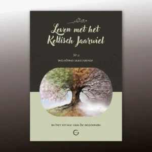 Schriftelijke jaarcursus Leven met de Seizoenen en het Wiel van het Jaar frontcover met illustratie van een boom in de vier seizoenen.
